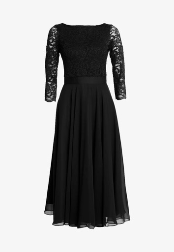 Zdjęcie oferty: Czarna sukienka z koronkową górą rozkloszowana xs/