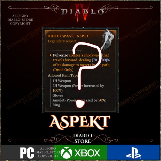 Zdjęcie oferty: Diablo 4 Aspekt Indywidualny Aspekt Sezon 4