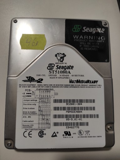 Zdjęcie oferty: Dysk 3.5" Seagate ST51080A 1GB ATA IDE