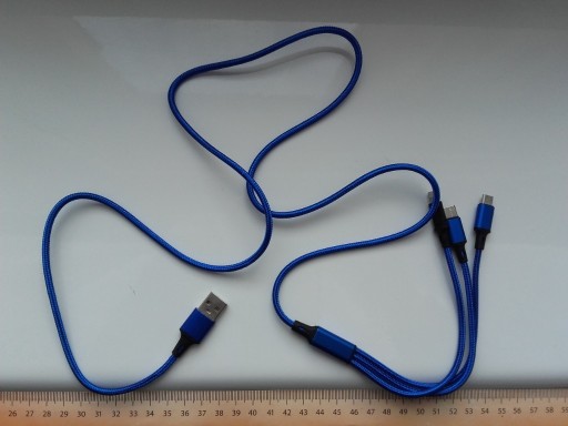 Zdjęcie oferty: Kabel USB 3w1, USB-C, microUSB, Lightning, 115cm, 