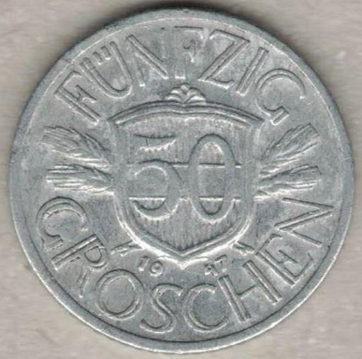 Zdjęcie oferty: Austria 50 groschen groszy 1947  22 mm  nr 1