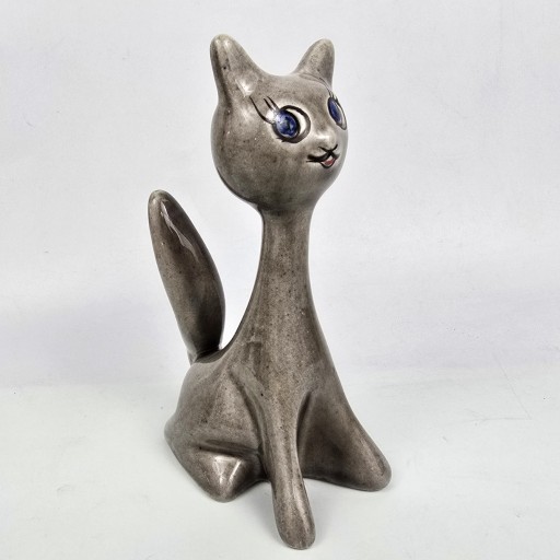 Zdjęcie oferty: Kot mid-century modern ceramika Faianta Sighisoara Rumunia połowa XXw. 