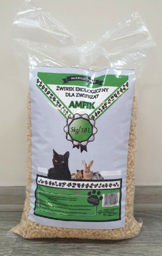 Zdjęcie oferty: Amfik - żwirek sosnowy dla kota zwierząt 5kg 10l.