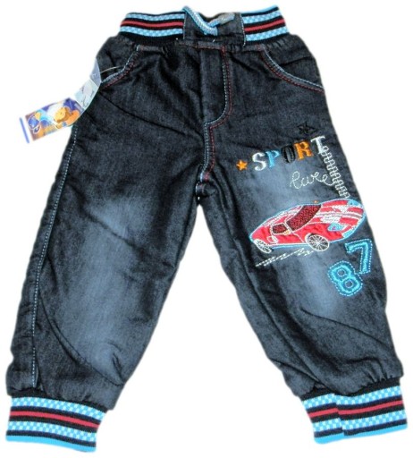 Zdjęcie oferty: Spodnie ocieplane polarem pumpki jeans r.74(9M)