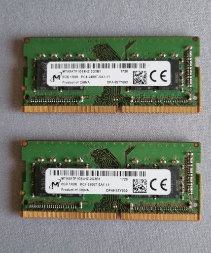 Zdjęcie oferty: 2x8GB DDR4 (16GB) - Micron - pamięć RAM do laptopa