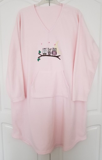 Zdjęcie oferty: Sowy koszula nocna różowa długi rękaw polar XL XXL