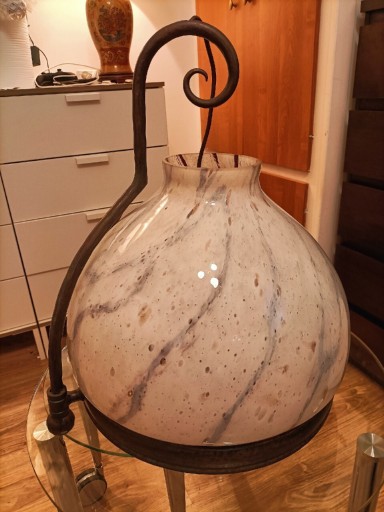 Zdjęcie oferty: Rustykalna Lampa ręcznie kuta szkło artystyczne