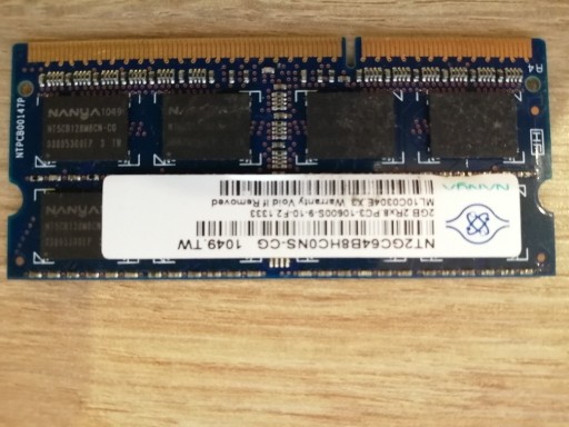 Zdjęcie oferty: Pamięć RAM NANYA NT2GC64B8HC0NS-CG 2 GB DDR3
