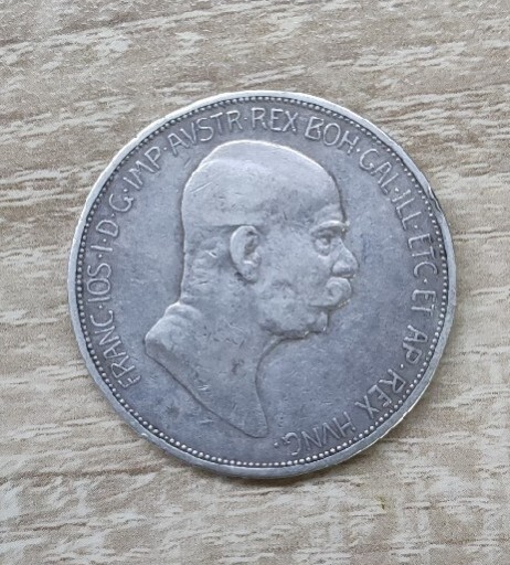 Zdjęcie oferty: Srebrna Moneta 5 koron Austria 1908 r