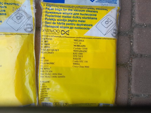 Zdjęcie oferty: Worki do odkurzaczy symbol D02 3 opakowania