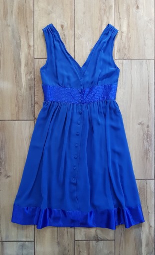 Zdjęcie oferty: Kobaltowa sukienka szyfonowa r.38