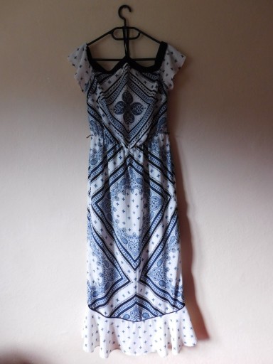 Zdjęcie oferty: Oasis sukienka długa biała niebieska 34 36