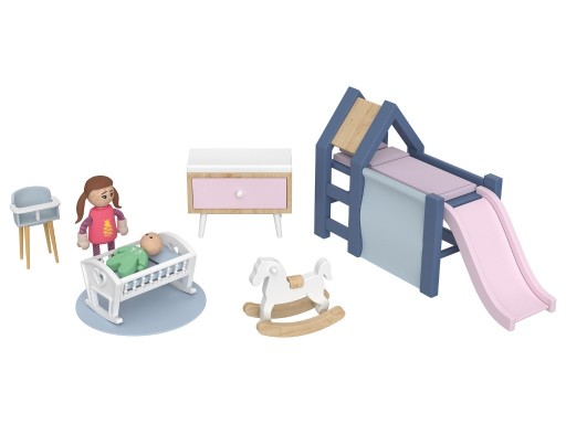 Zdjęcie oferty: Drewniane meble do domku dla lalek-pokój dziecięcy
