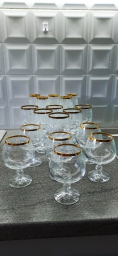 Zdjęcie oferty: Kieliszki szklane grawerowane Bohemia grube szkło 