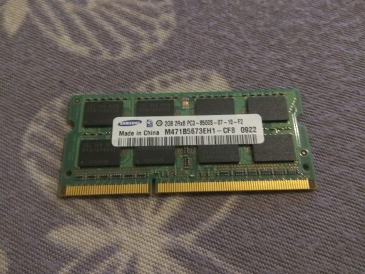 Zdjęcie oferty: Laptop RAM Samsung 2GB 2Rx8 PC3 8500S 07 10 F2