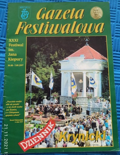 Zdjęcie oferty: Gazeta festiwalowa - XXXI Festiwal Kiepury 1997