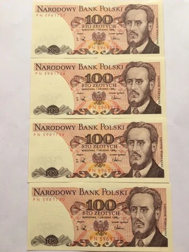 Zdjęcie oferty: Banknot 100 zł seria PN 1988 r.stan 1/2