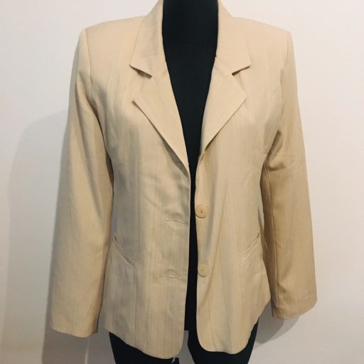 Zdjęcie oferty: Marynarka w stylu 00s paski vintage beige beżowa r