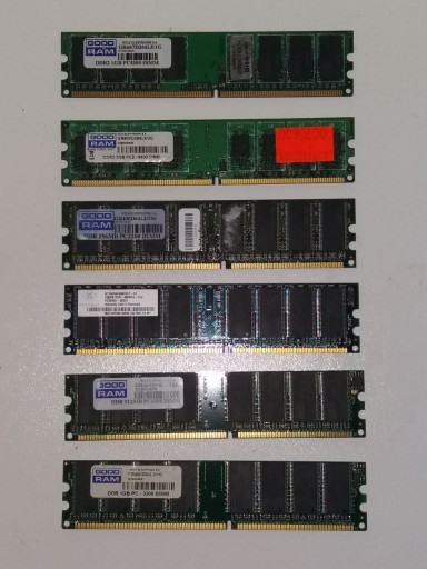 Zdjęcie oferty:  RAM - 6szt. DDR2 DDR DIMM 256MB 512MB 1GB 2GB PC