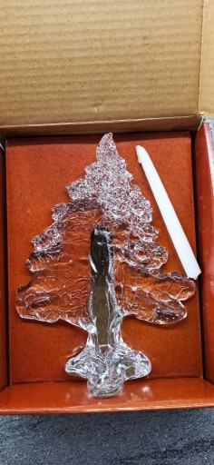 Zdjęcie oferty: Świecznik szklany transparentny drzewo vintage