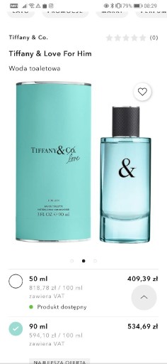 Zdjęcie oferty: Tiffany & Co Love for Him Eau de Toilette 