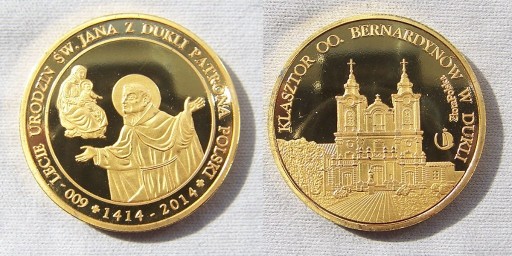 Zdjęcie oferty: Medal Złota Polska - 600-lecie ur. św.Jana z Dukli