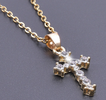 Zdjęcie oferty: Złoty piękny krzyżyk, naszyjnik z krzyżem Jezus 