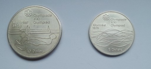 Zdjęcie oferty: Monety 10 dolarów i 5 Kanadyjskie 1975r
