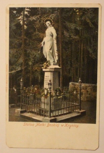 Zdjęcie oferty: KRYNICA - Statua Matki Boskiej w Krynicy, KARTKA 