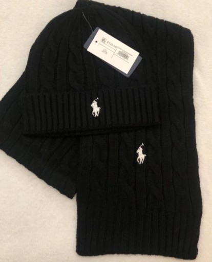 Zdjęcie oferty: Świąteczny zestaw Ralph Lauren  czapka  szalik  unisex nowy z metką
