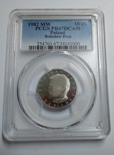 Zdjęcie oferty: 10 zł  Prus 1982 MW PCGS PR67 DCAM-wspaniała!!!!