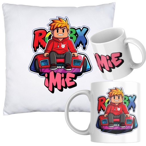 Zdjęcie oferty: Poduszka i kubek ROBLOX – personalizowany zestaw prezentowy | Twoje imię