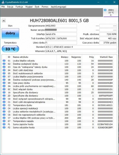 Zdjęcie oferty: dysk HDD HGST Ultrastar he8 8 TB