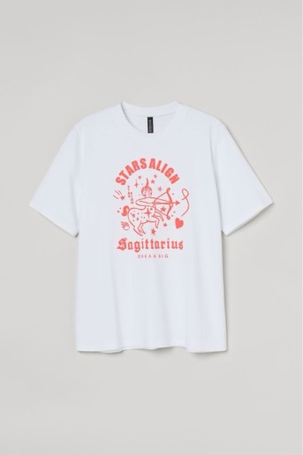 Zdjęcie oferty: H&M t-shirt znaki zodiaku strzelec napis print y2k