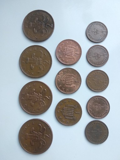 Zdjęcie oferty: Wielka Brytania - zestaw monet 12 sztuk 