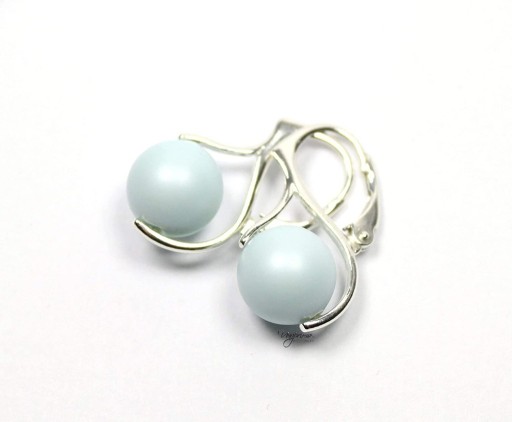 Zdjęcie oferty: Kolczyki srebrne Pearl Pastel Blue Perły Swarovski