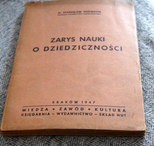 Zdjęcie oferty: Stanisław Skowron Zarys nauki o dziedziczności 1947