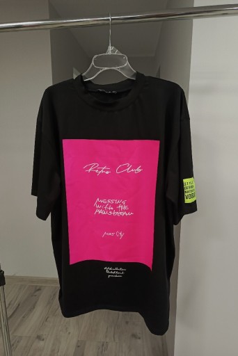 Zdjęcie oferty: Bluzka T-shirt Miss city czarny neonowy oversize