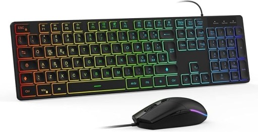 Zdjęcie oferty: Zestaw klawiatura i mysz połączenie przewodowe RGB