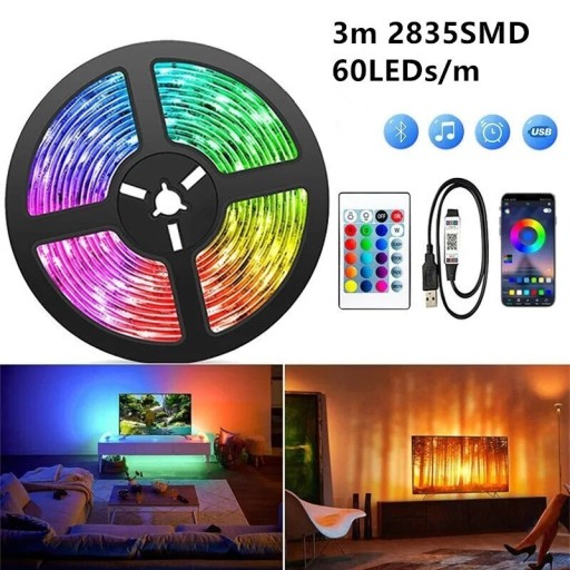 Zdjęcie oferty: Taśma LED RGB USB Bluetooth 3M