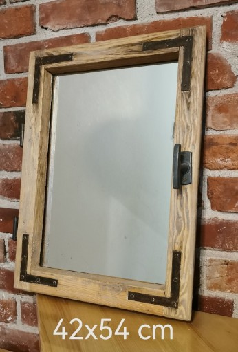 Zdjęcie oferty: Lustro ze starego okna drewnianego, vintage 