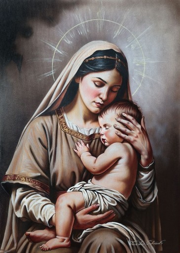 Zdjęcie oferty: MATKA BOSKA CZUWAJĄCA  - obraz na płótnie 70 x  50  -  malowany realizm 