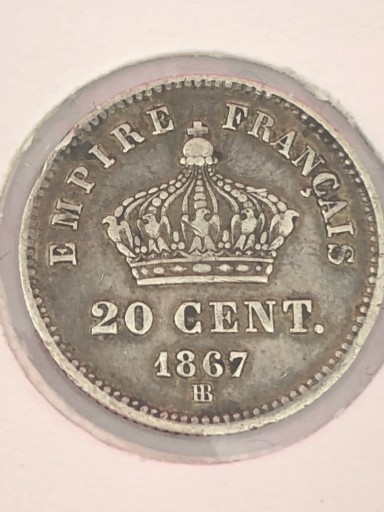 Zdjęcie oferty: Francja 20 Centimes 1867 BB
