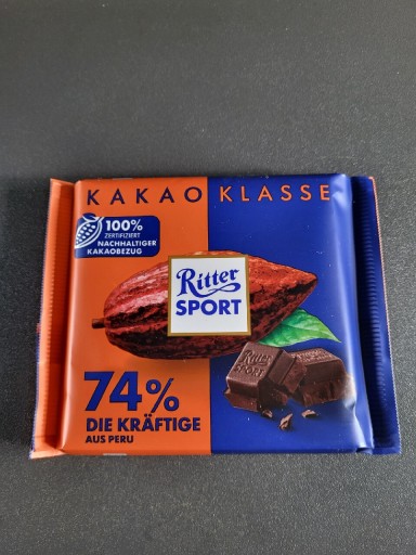 Zdjęcie oferty: Czekolada gorzka z Niemiec Ritter SPORT 74% Kakao
