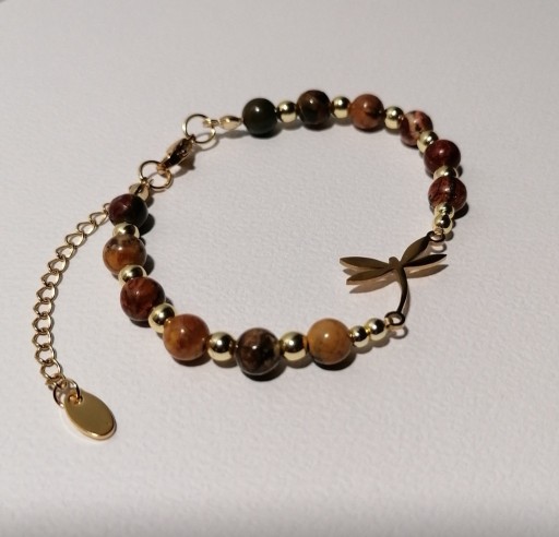 Zdjęcie oferty: Bransoletka jaspis picasso i ważka