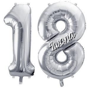 Zdjęcie oferty: Zestaw balonów na 18tke osiemnastka cyfry imię