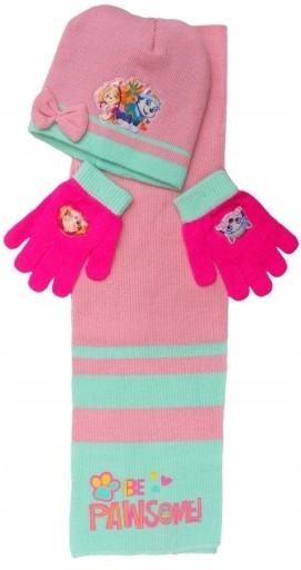 Zdjęcie oferty: Komplet jesienno zimowy Psi Patrol czapka szalik rękawiczki Skye Everest 