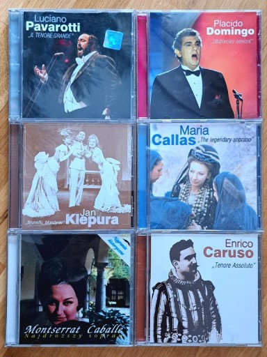 Zdjęcie oferty: Pavarotti, Domingo, Callas, Caruso, Kiepura -6szt