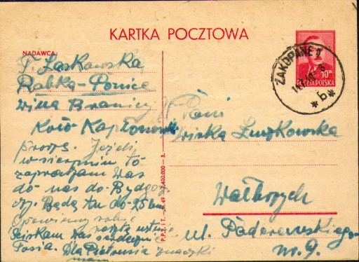 Zdjęcie oferty: 1949 - Zakopane - Cp 109 