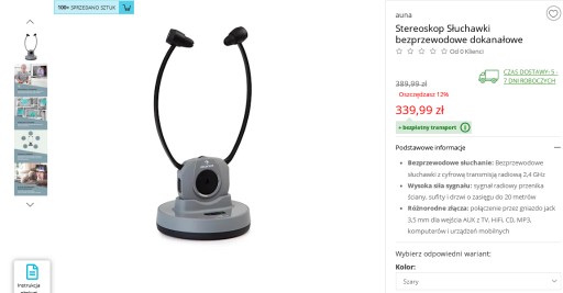 Zdjęcie oferty: Świetne Stereoskop Słuchawki bezprzewodowe dokanał